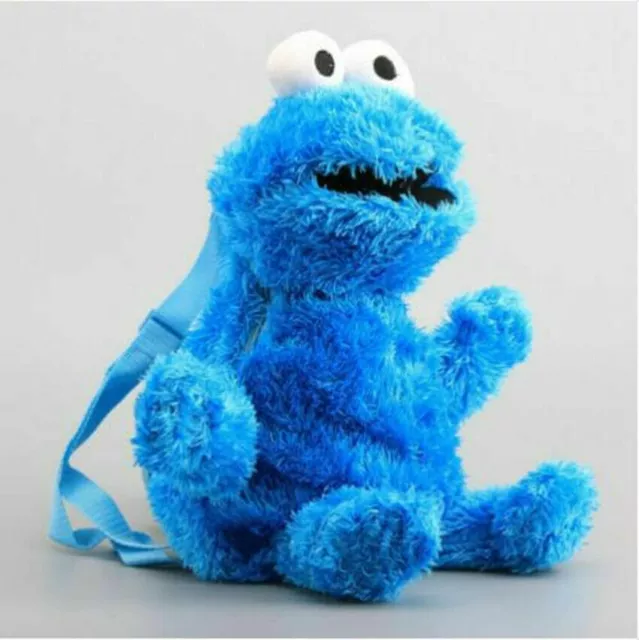 Blau Rucksack Sesamstraße Cookie Monster Krümelmonster Plüschfigur Sesame Street