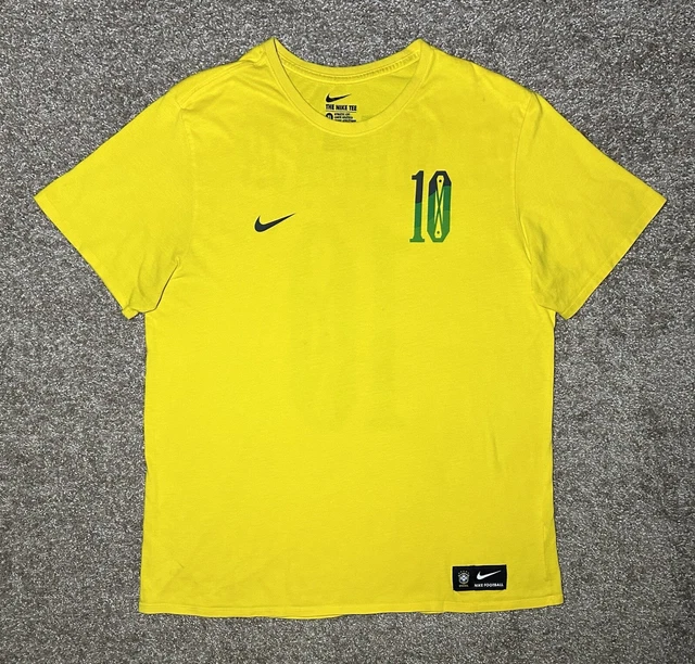 Nike Men’s T-Shirt Nike Football Neymar Jr #10 Brazil JERSEY Tee Crew Size XL