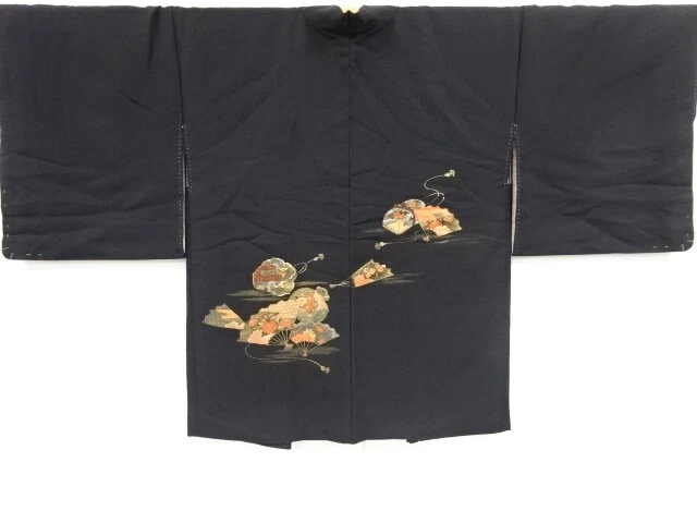 40801# Japanese Kimono / Antique Kimono / Folding Fan Pattern & Mallet