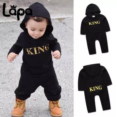 LAPA Newborn Baby Boy Hooded Long Sleeve Romper Jumpsuit Bodysuit Clothes Outfit