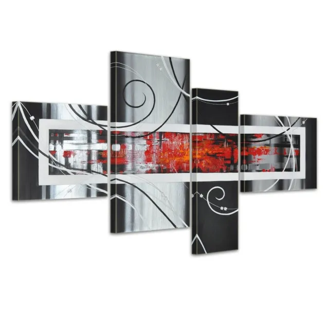Abstrakte Kunst M5 - Leinwandbild 4 teilig 120x70cm Handgemalt
