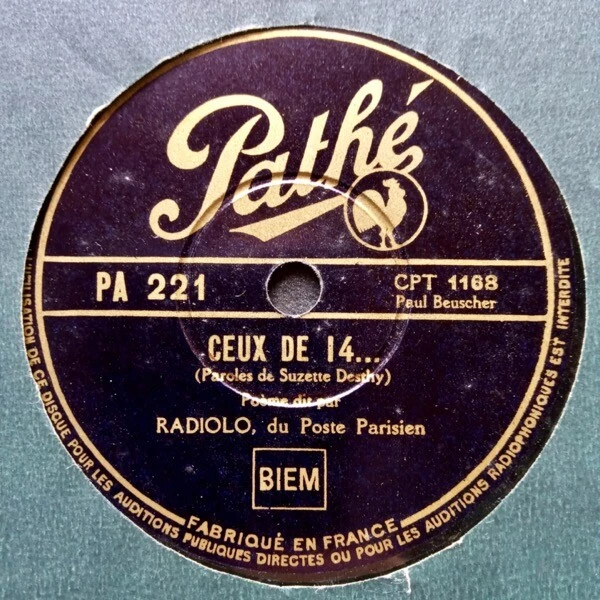 LOT DE 8 DISQUES 78 tours rpm PATHÉ SAPHIR 8 Vigneau, Noté, Delmas