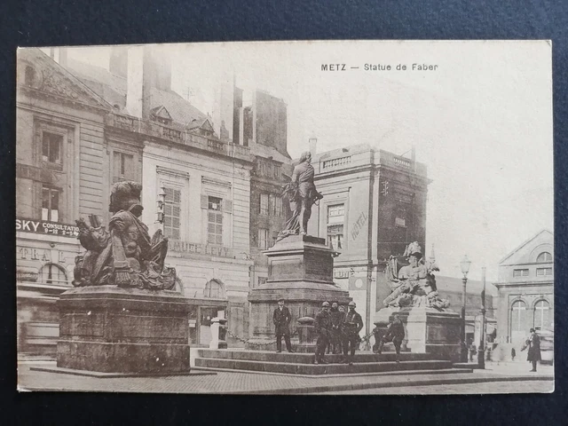 CPA METZ Moselle STATUE of Abraham by FABERT d'EXTERAY Commerce Samuel LEVY
