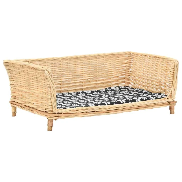 1403048 Cesta per Cani con Cuscino 90x54x35 cm Salice Naturale