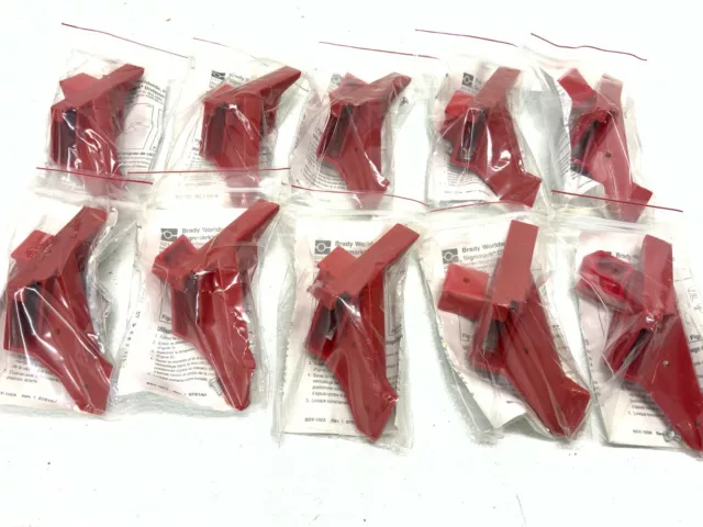 Lot of 10 NEW Brady 103536 Ball Valve Lockout Red Nylon 1/4"-1" Pipe Size A8C