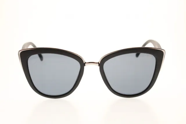 Scratched* QUAY Australia ‘My Girl’ Matte Rubber Silver Black Cat Eye Sunglasses