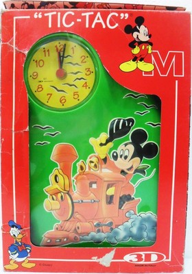 20/21 TOPOLINO "PAPERINO e PAPERINA orologio da muro tondo bordo blu" cm 