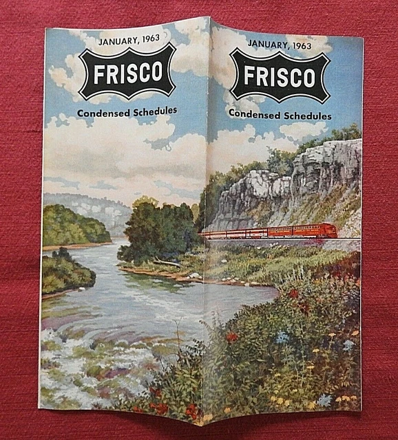 1963 Frisco Railroad Train Schedule Brochure