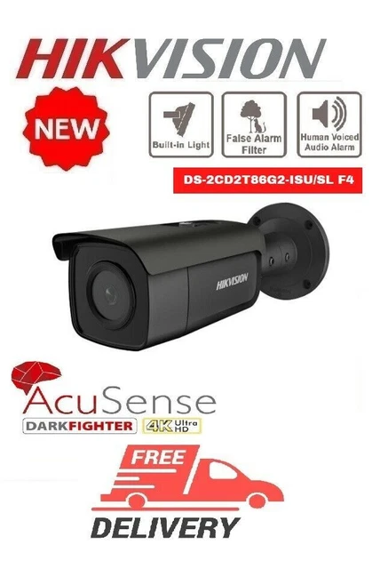 Caméra Hikvision DS-2CD2T86G2-ISU/SL AcuSense 8MP F4 NOIR NOUVEAU