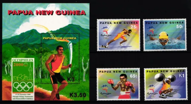 Papua Neuguinea 885-888 und Block 19 postfrisch Olympia #JA541