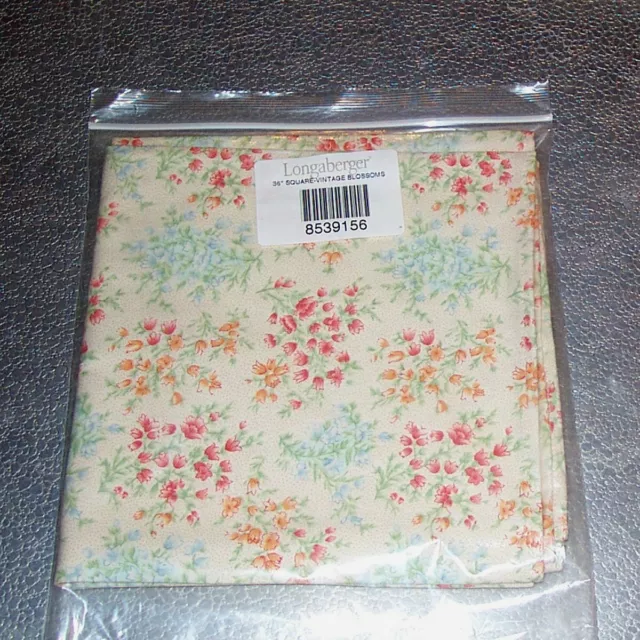 Longaberger Vintage Blossoms FABRIC SQUARE 36" inch Table Overlay ~ Ships FREE!
