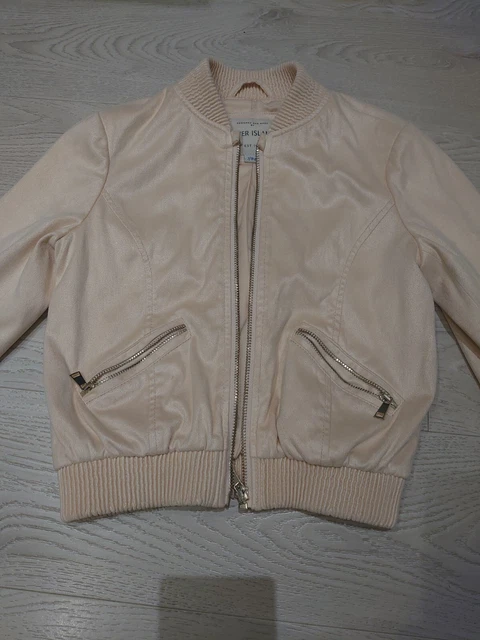 River Island Girls Pink Bomber Jacket Age 7-8 2