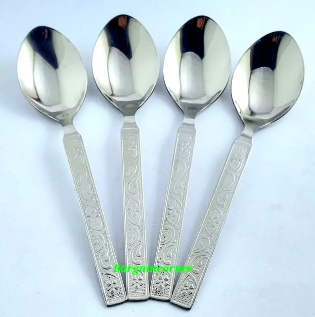 Table Spoons (S3) Stainless Steel Lunch Dinner Spoon Soup Cereal Food Eat Spoons