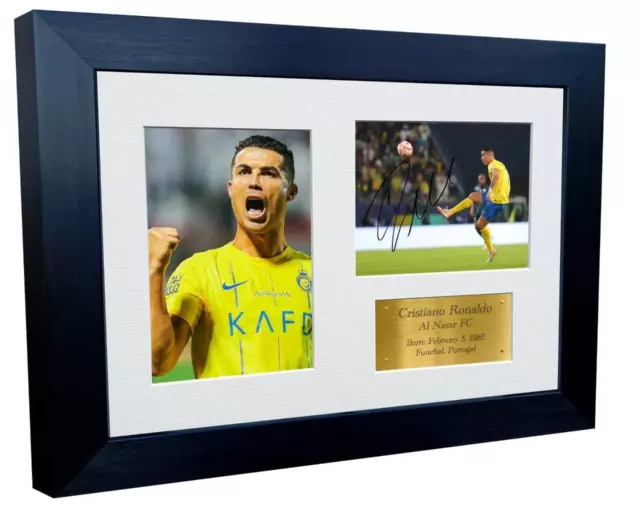 A4 12x8 Signed Cristiano Ronaldo Al-Nassr FC Autograph Photo Picture Frame GiftG