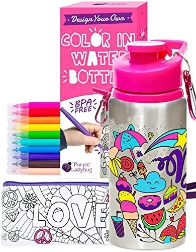 Decorate Your Own Water Bottle Kids Craft Kit Creative for 6 Year Old Girls