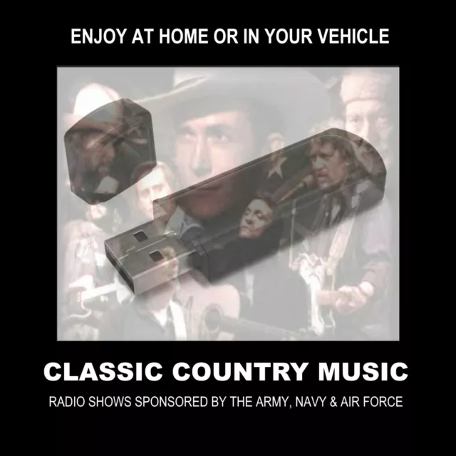 CLASSIC COUNTY COUNTRY MUSIC. 58 HRS FROM THE 50's & 60's ON A USB FLASH DRIVE.