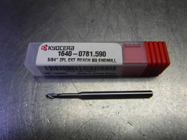 Kyocera 5/64" 2 Flute Carbide Endmill 1/8" Shank 1640-0781.590 (LOC3385)