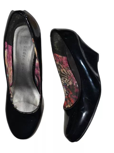 Madden Girl Ursey Wedge Heels Women’s Size 6.5 Black Shoes