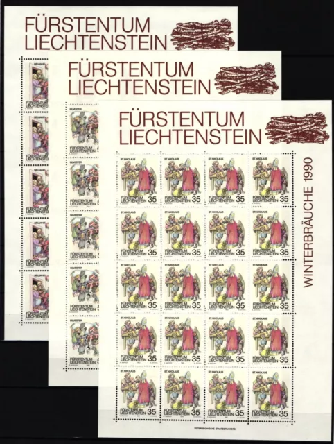 Liechtenstein 1008-1010 set fogli nuovi di zecca #IH970