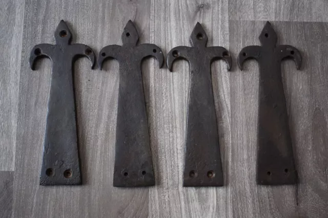 Hinges Vintage Odd Hand Forged Iron Strap Barn Gate Farm Decorative 4 Pic 3