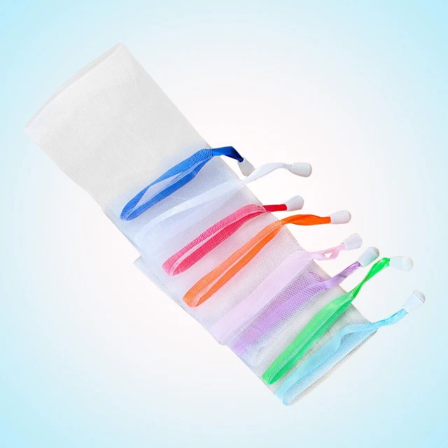 Bolsa de ahorro de jabón eficaz red de espuma herramienta de limpieza facial corporal