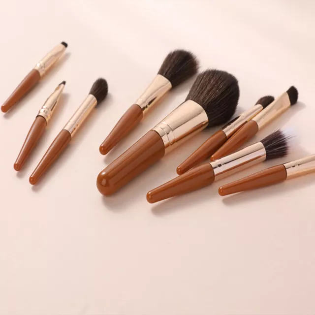 9pcs Protable Makeup Brushes Set Mini Blush Cosmetic Eyebrow Eyeshadow Brush K7H