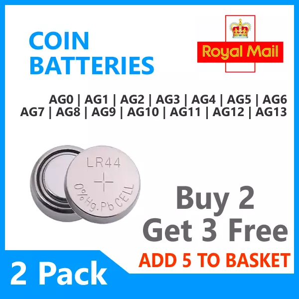 Coin Cell Watch Battery ALL SIZES AG0 | AG1 | AG4 | AG5 | AG7 | AG8 | AG9 | AG10