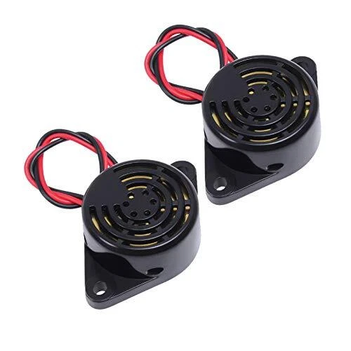 2 PCS Piezo Buzzer, Icstation Buzzer Alarm 12V Electronic Beep Buzzer 100dB P...