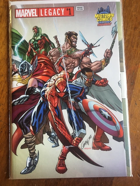 Marvel Legacy 1 J Scott Campbell Midtown Gatefold Variant Nm Spiderman