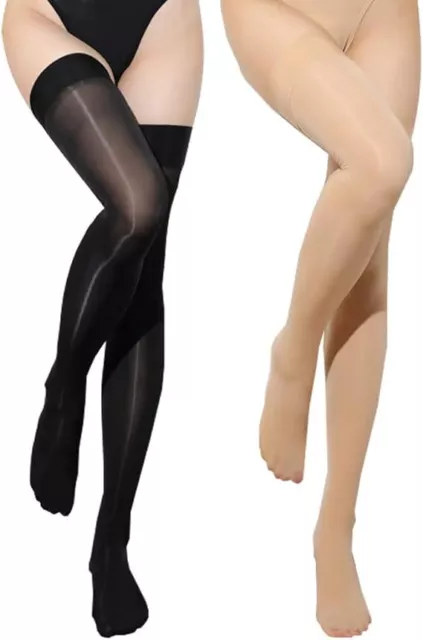 6 Pack Sexy 15 Denier Stockings thigh high Sheer Smooth Knit Size 3-8 Women UK