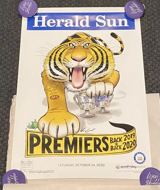 2020 Afl Mark Knight  Limited Edition /1000 Premiership Poster Richmond