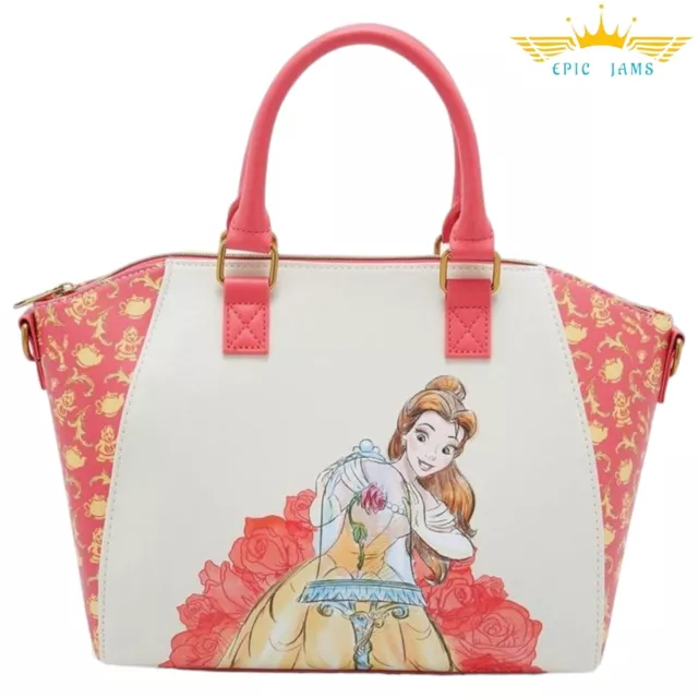 Loungefly Disney Beauty And The Beast Belle Rose Satchel Bag New