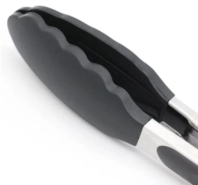 Cooking Food Tongs 12" Silicone Tip Frying Salad BBQ kitchen Utensil Serving