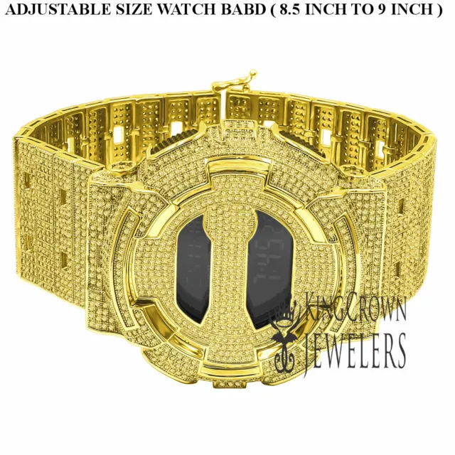 Mens Casio Gold G Shock GD100 Simulated Diamonds Custom Watch Adjustable Band