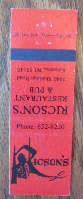 Knight On Matchbook Matchcover: Ricson's Pub (Kenosha, Wisconsin) -E13 2
