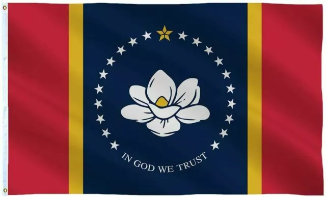3x5FT The New Magnolia Mississippi Flag In God We Trust MS 100D