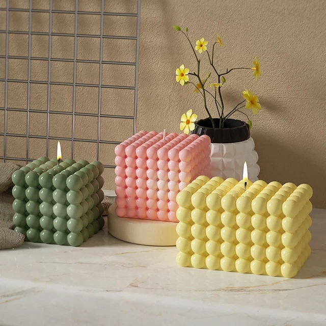 Bougie Moule Moules à savon cube Bougie 3D Moule Moule en silicone