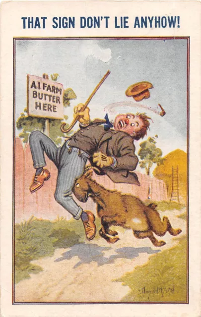 Postcard Donald Mcgill - Gent - Ram - Farm Butter - Sign