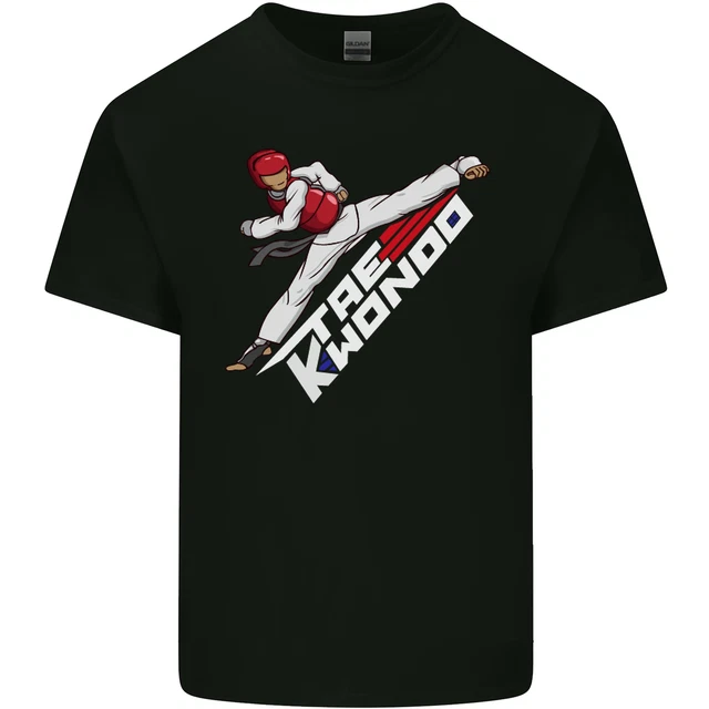T-shirt da uomo in cotone taekwondo fighter arti marziali miste MMA