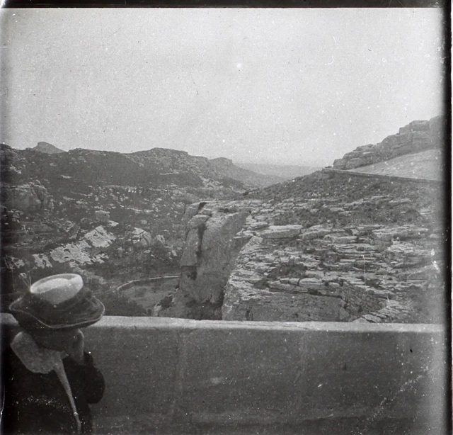 FRANCE Paysage aride c1920 Photo Vintage Plaque de verre P74L23n