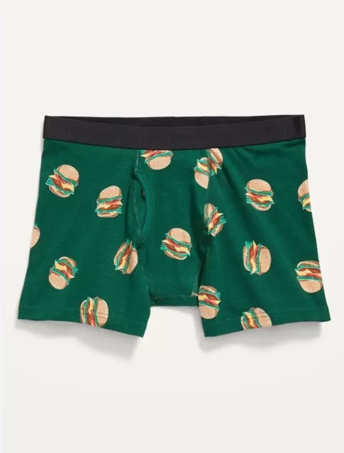 Old Navy Men's Boxer Briefs Soft-washed 4.5” Inseam Hamburger Size XL