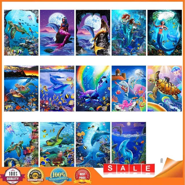 5D DIY Diamond Painting Kits Underwater World Full Round Drill Crafts Mosaic Set