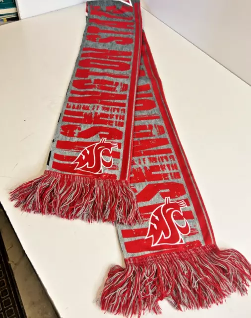 Washington State Cougars WSU Nike NCAA Team Scarf Double Sided Crimson Gray
