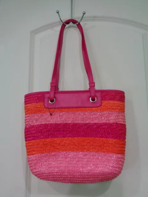 Very Beautiful Straw & faux leather Multicolor Shoulder Bag
