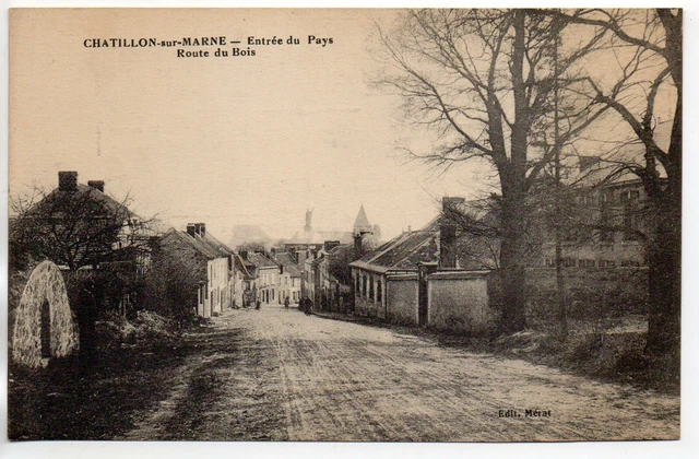 CHATILLON SUR MARNE - Marne - CPA 51 - l' entrée - route du bois