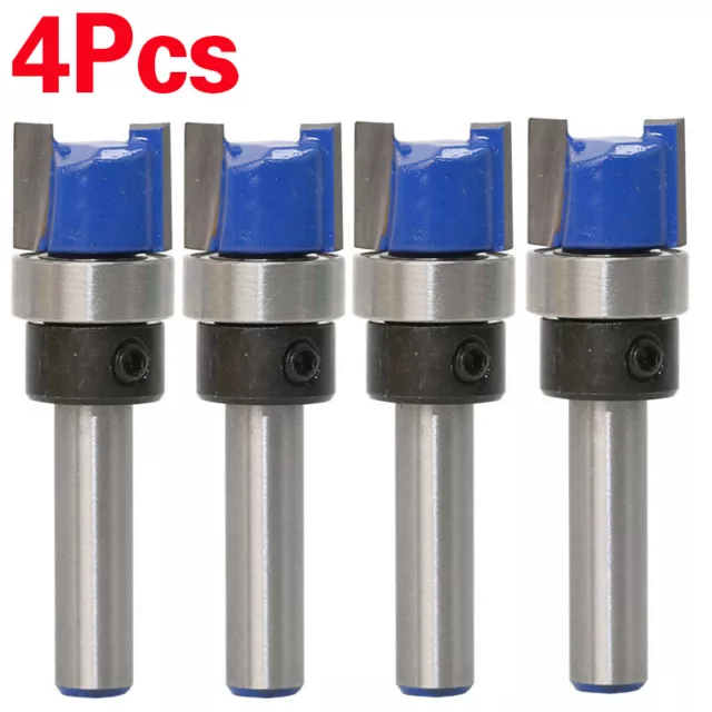 4x 1/4 Shank Top Bearing Flush Trim Template Router Bit Woodwork Milling Cutter