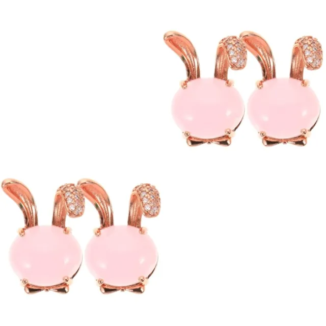 4 Pcs Rabbit Pendant Bracelet DIY Charms Pendants Keychain Accessories