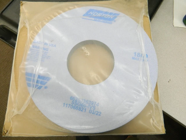 NORTON Surface Grinding Wheel: 14″ Dia, 1″ Thick, 5″ Hole, 60 Grit 66253363974