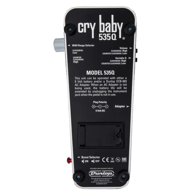 Pédale d'effets multi-wah Dunlop 535Q-C Cry Baby, chrome 6