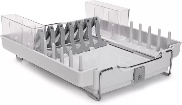 OXO Foldaway Dishrack Dish Drainer Rack Plastic Folding Good Grips Kitchen Home